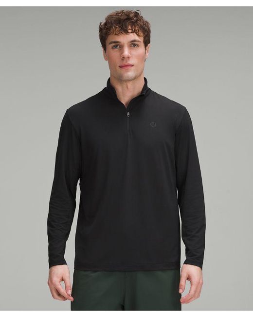 lululemon athletica Gray Logo Sport Long-Sleeve Half Zip for men