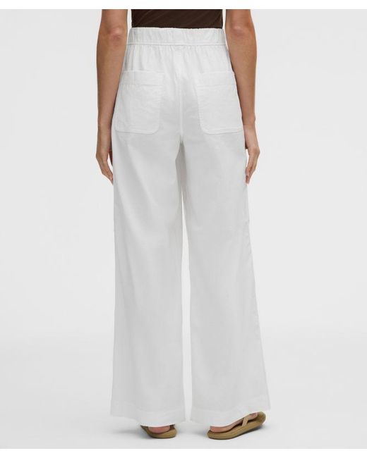 lululemon athletica White – Lululinen High-Rise Relaxed-Fit Pants Regular – – Size Large