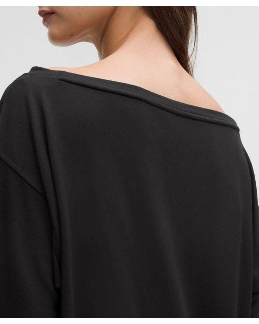 lululemon athletica Black Becalm Oversized Boatneck Long-Sleeve Shirt