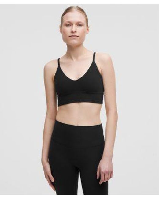 lululemon athletica Black – Focuser Scoop-Neck Sports Bra Nulu Light Support, A/B Cup – – Size Large