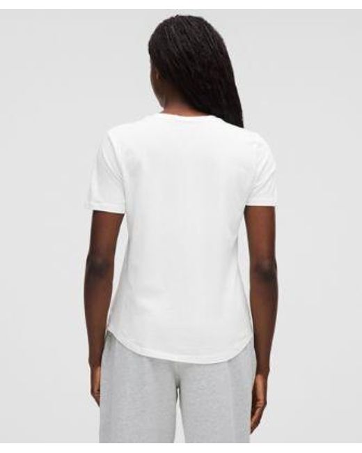 lululemon athletica White – Love Curved-Hem Crewneck T-Shirt – – Size 14