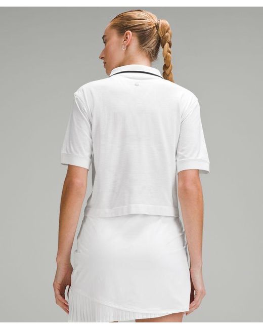 lululemon athletica White Swiftly Tech Short-Sleeve Polo Shirt Colour Tip