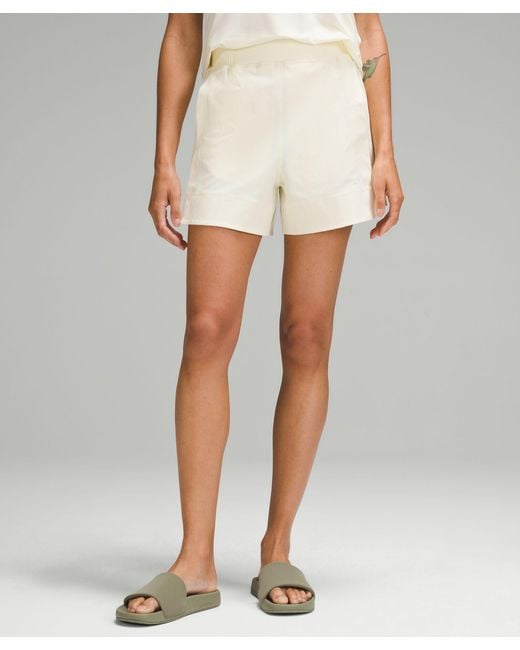 lululemon athletica White Stretch Woven Relaxed-fit High-rise Shorts 4"