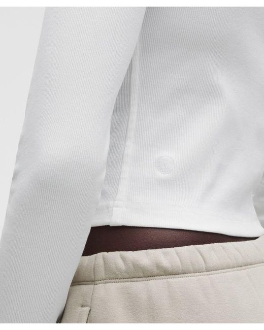 lululemon athletica White – Little Ribbed Long-Sleeve Tee – – Size 6