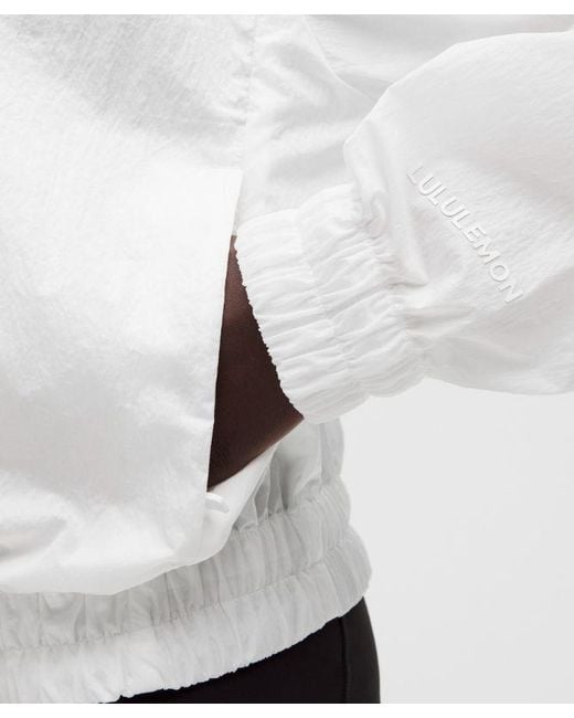 lululemon athletica White – Lightweight Pleated Track Jacket – – Size Large