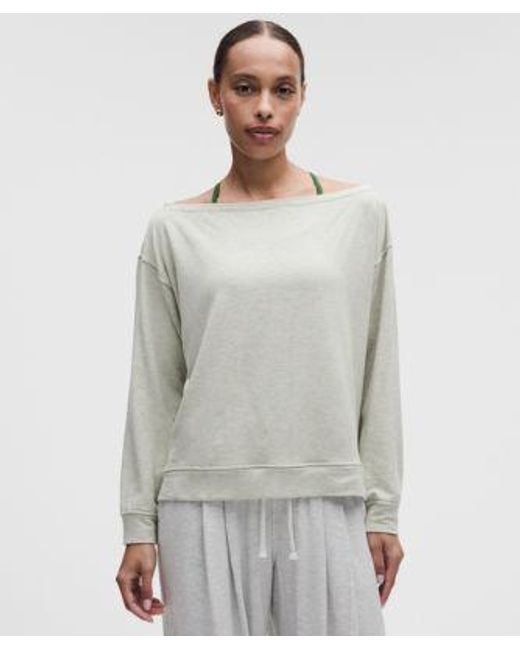 lululemon athletica Gray – Becalm Oversized Boatneck Long-Sleeve Shirt – – Size Large