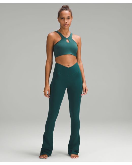 lululemon athletica Green Smoothcover Front Cut-out Yoga Sports Bra Light Support