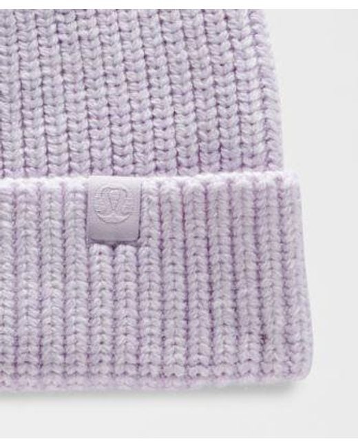 lululemon athletica Purple – Close-Fit Ribbed Knit Beanie Hat – Wool-Blend –