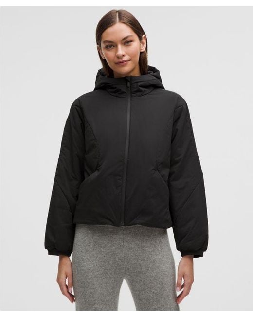 lululemon athletica Black Water-Resistant Insulated Hooded Jacket