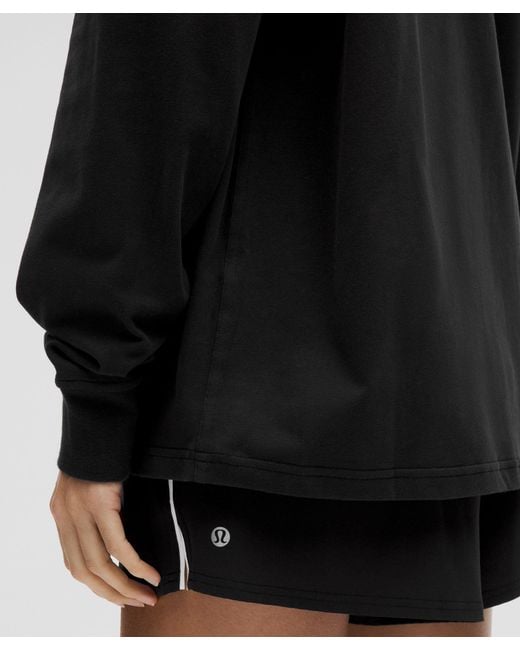 lululemon athletica Black Heavyweight Cotton Crewneck Long-Sleeve Shirt