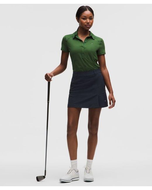 lululemon athletica Green Stretch Twill Front Pleat Golf Skirt