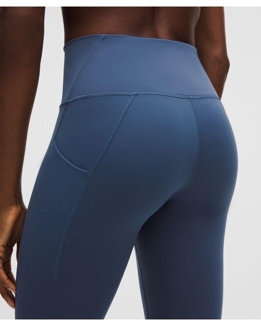lululemon athletica Blue Wunder Train High-Rise Tight With Pockets 28"