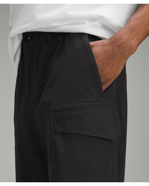 lululemon athletica Black Stretch Cotton Versatwill Relaxed-fit Cargo Pants for men