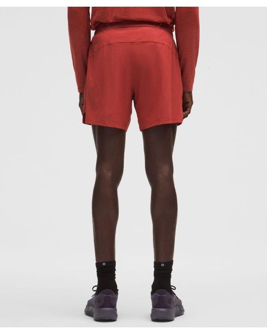 lululemon athletica Red – Mile Maker Linerless Shorts – 6" – – Size Large for men