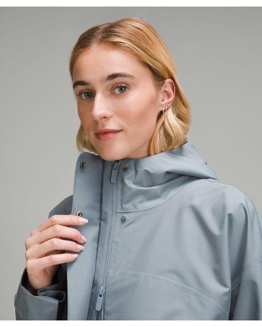 lululemon athletica Gray Mid-length Waterproof Rain Coat
