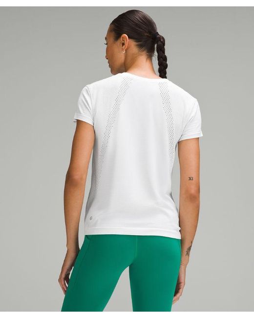 lululemon athletica White Train To Be Short-sleeve Shirt