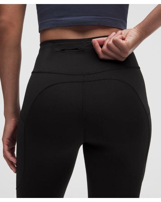 lululemon athletica Blue Fast And Free 6-Pocket High-Rise Crop 23"
