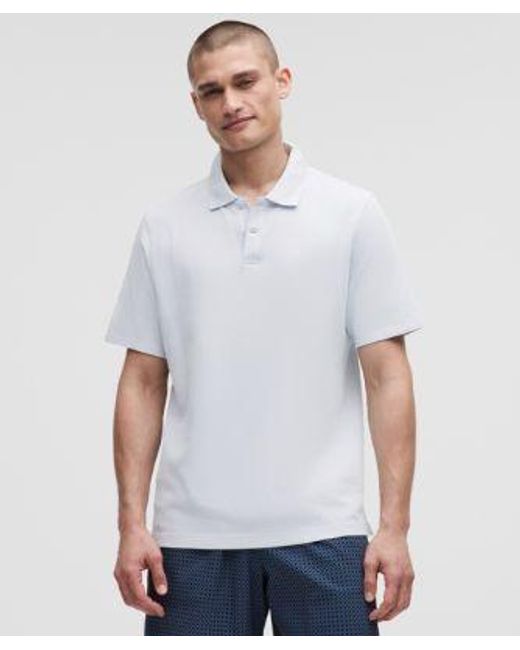 lululemon athletica White Cotton Pique Short-Sleeve Polo Shirt for men