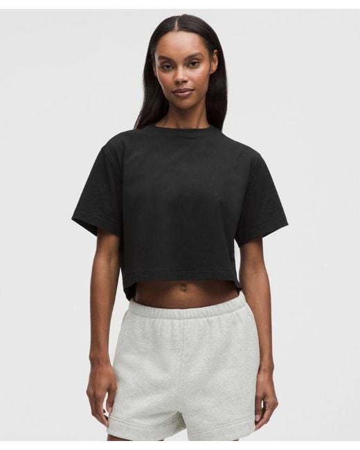 lululemon athletica Black – All Yours Organic Cropped T-Shirt – – Size Large