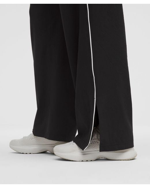 lululemon athletica Black Court Rival Mid-Rise Wide-Leg Track Pant