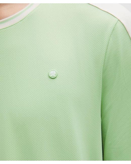 lululemon athletica Green – Uv-Protective Mesh Panelled Tennis Shirt – /Pastel – Size Large for men
