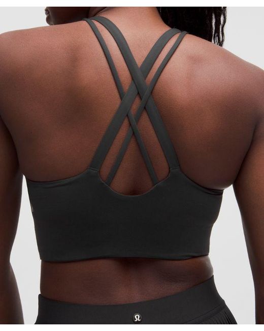 lululemon athletica Black – Energy High-Neck Longline Sports Bra Evolve Medium Support, B-D Cups – – Size Large
