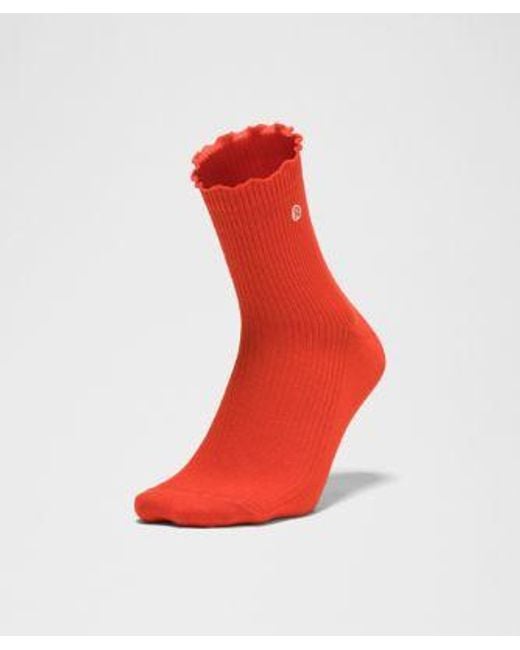 lululemon athletica Red Lettuce Edge Quarter Socks