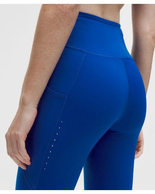 lululemon athletica Blue – Fast And Free High-Rise Tight Leggings 5 Pocket – 25" – – Size 4