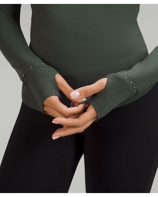 lululemon athletica Green Rulu Running Mockneck Long-Sleeve Shirt