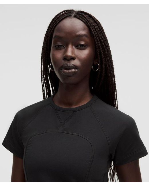 lululemon athletica Black Cotton Terry Short-Sleeve Shirt