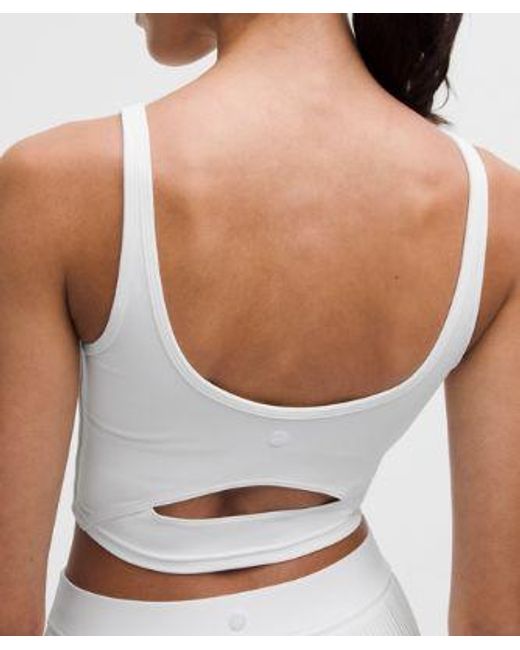 lululemon athletica White – Scoop-Neck Cutout Tennis Tank Top Medium Support, B/C Cup – – Size Large