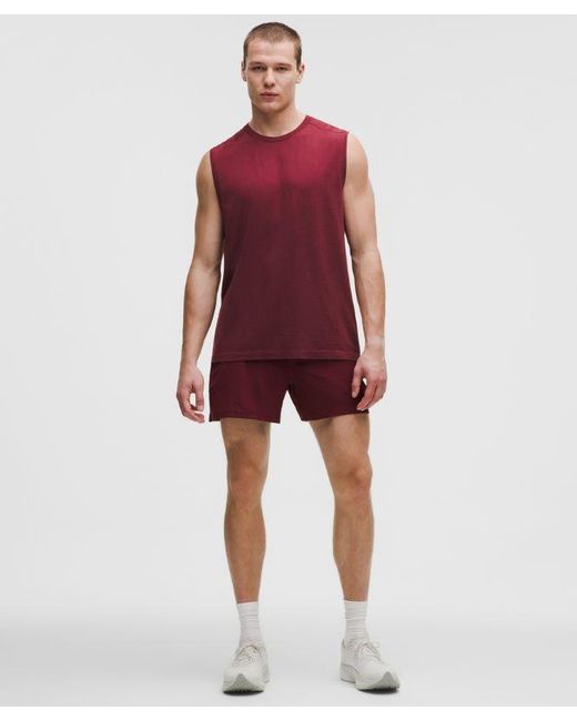 lululemon athletica Red Metal Vent Tech Sleeveless Shirt for men