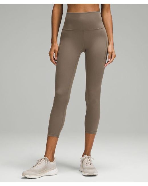 lululemon athletica Wunder Train High-rise Crop Leggings With Pockets - 23" - Color Brown - Size 10