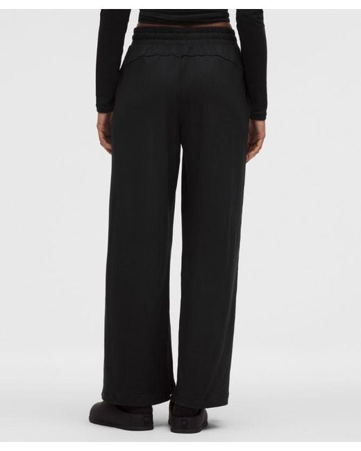 lululemon athletica Black – Becalm High-Rise Pleated Extra-Wide Leg Pants Fabric – – Size Medium