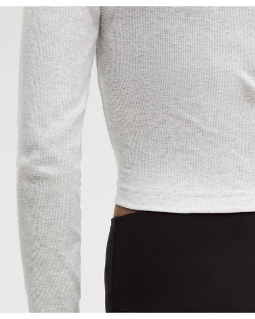 lululemon athletica White – Little Ribbed Long-Sleeve Tee – Color Light/ – Size Large