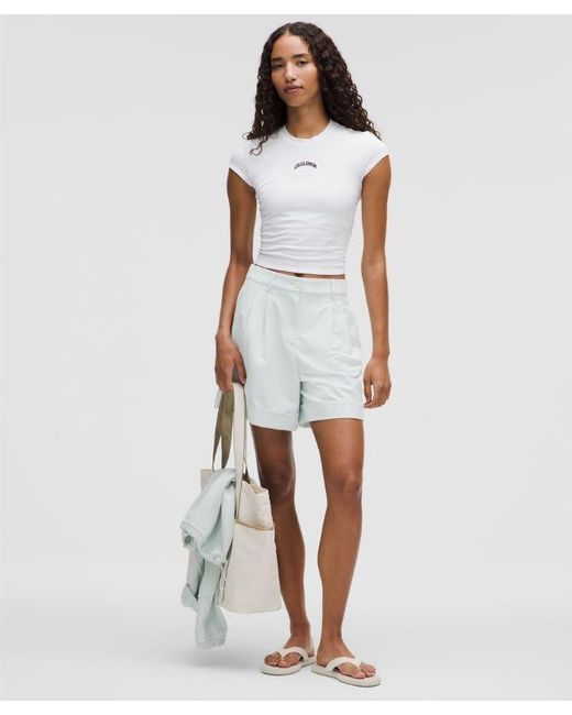 lululemon athletica White Lululinen High-Rise Short 6"