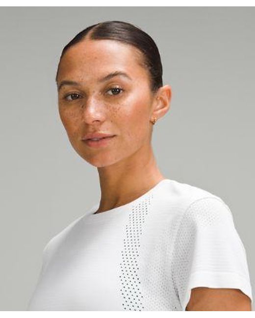lululemon athletica White Train To Be Short-sleeve Shirt