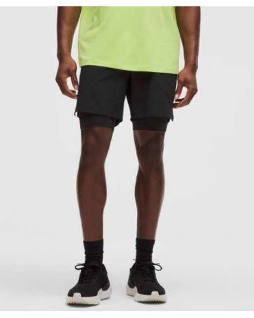 lululemon athletica Black License To Train Lined Short 7" for men