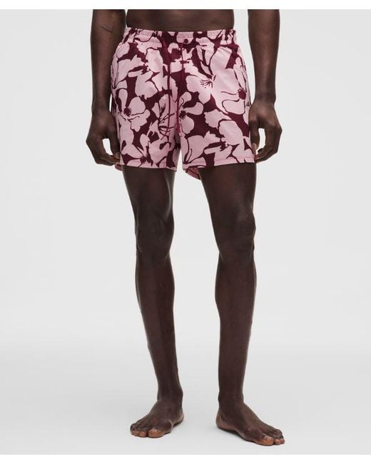 lululemon athletica Red Swim Short 5" for men