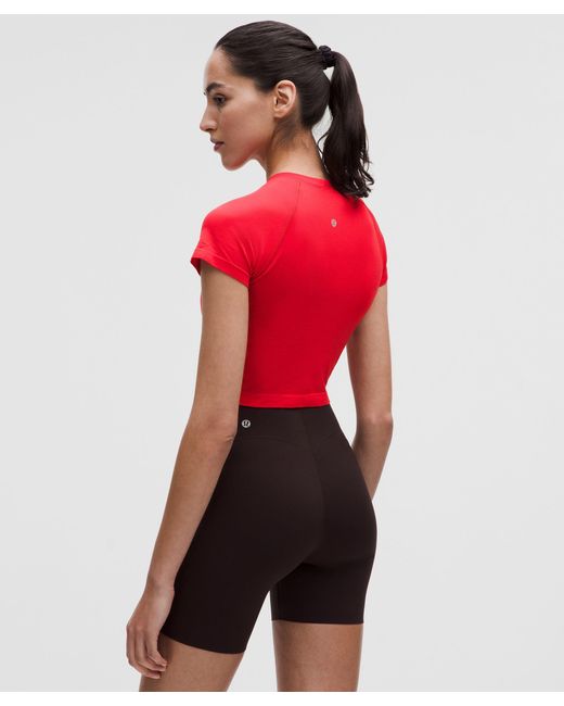 lululemon athletica Red – Swiftly Tech Cropped Short-Sleeve Shirt 2.0 – – Size 14
