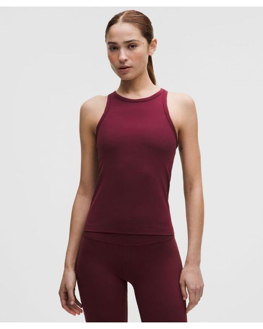 lululemon athletica Red – Align Waist-Length Racerback Tank Top – Color Burgundy/ – Size 22