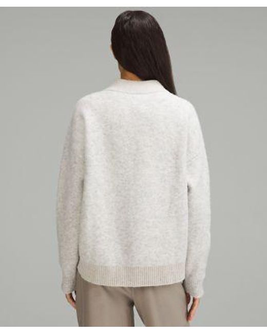 lululemon athletica Gray Alpaca Wool-blend V-neck Sweater