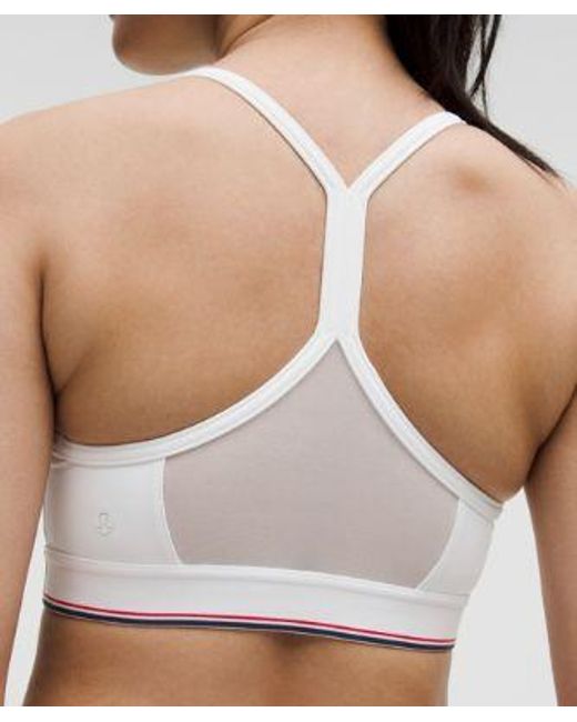 lululemon athletica Red Flow Y Mid-Support Bra Logo