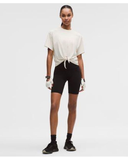 lululemon athletica White – All-Sport Tie-Front Short-Sleeve Shirt – – Size Large