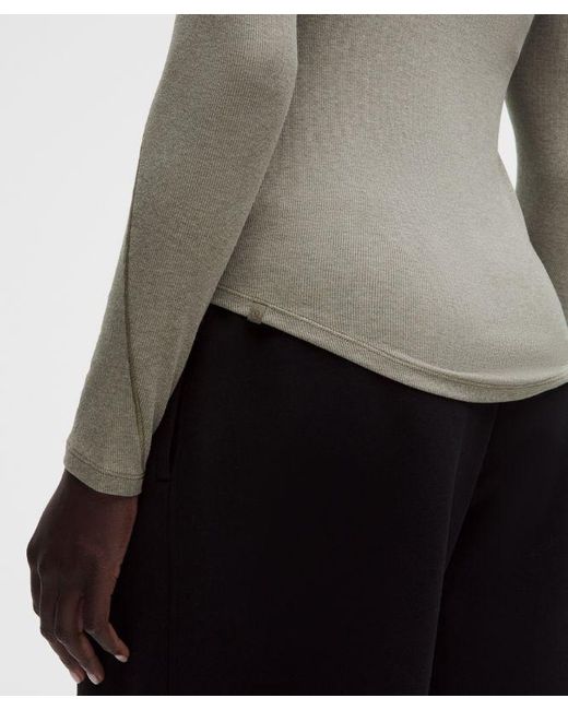lululemon athletica Gray Hold Tight Long-Sleeve Shirt