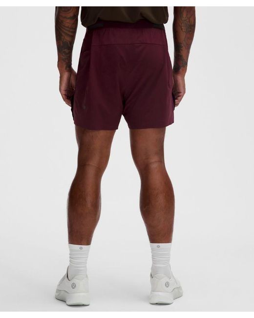 lululemon athletica Red Fast And Free Lined Running Short 5" for men
