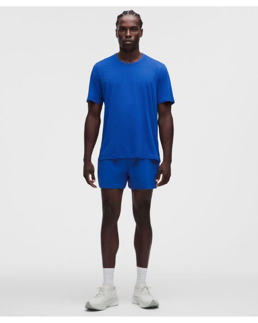 lululemon athletica Blue Pace Breaker Linerless Short 5" for men