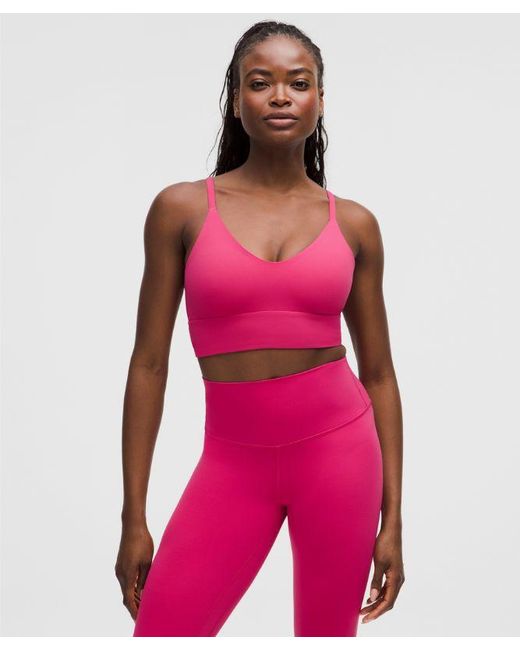 lululemon athletica Pink Focuser Scoop-Neck Bra Nulu