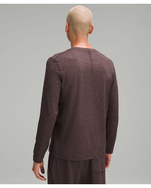 lululemon athletica Brown – 'Soft Jersey Long-Sleeve Shirt – – for men