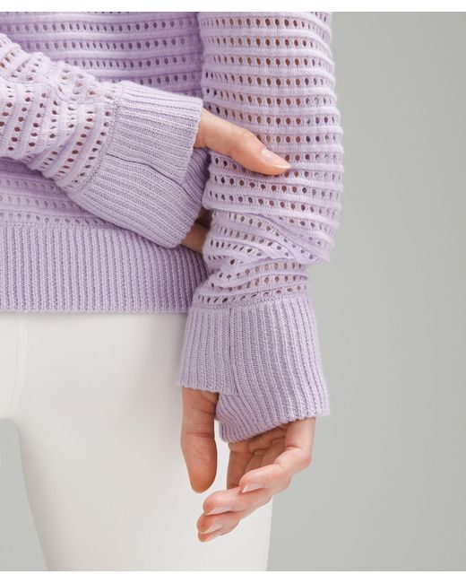 lululemon athletica Purple Pointelle-knit Cotton Sweater